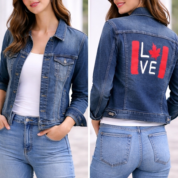 Ellen Degeneres Blue Denim Jacket with Love Detail - Picture 7 of 7